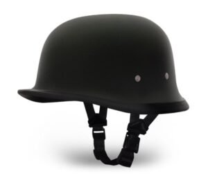 Novelty Motorcycle Helmet - Dull Flat Black - German - 1004B-DH