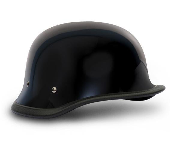 Novelty Motorcycle Helmet - High Gloss Black - Big German - 1005A-DH - Image 4