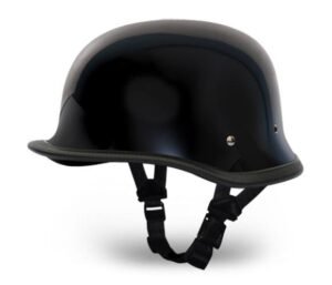 Novelty Motorcycle Helmet - High Gloss Black - Big German - 1005A-DH