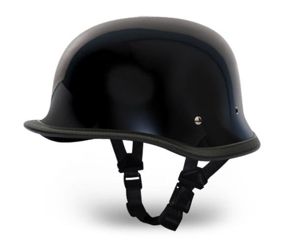 Novelty Motorcycle Helmet - High Gloss Black - Big German - 1005A-DH