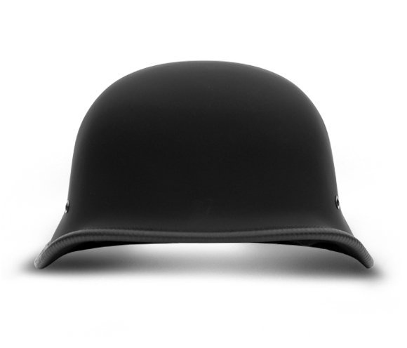 Novelty Motorcycle Helmet - Dull Flat Black - Big German - 1005B-DH - Image 2