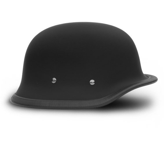 Novelty Motorcycle Helmet - Dull Flat Black - Big German - 1005B-DH - Image 7