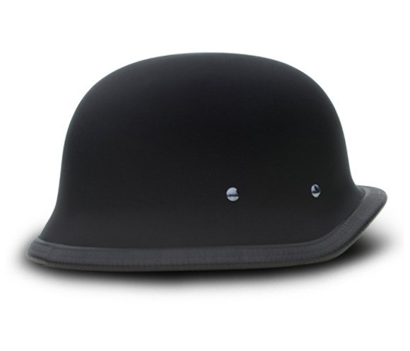 Novelty Motorcycle Helmet - Dull Flat Black - Big German - 1005B-DH - Image 8