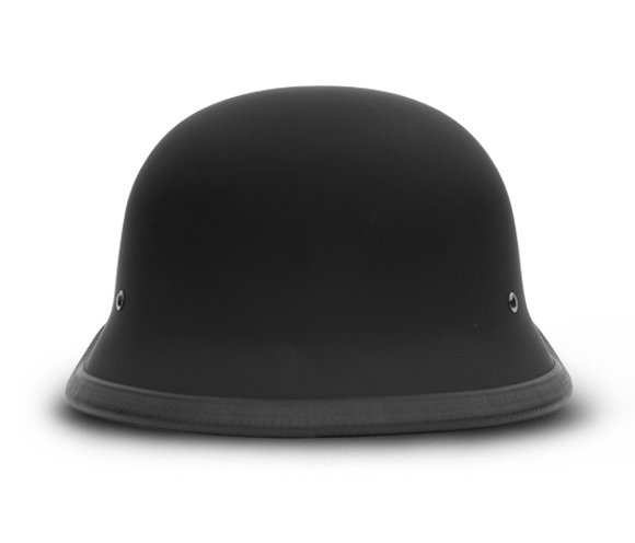 Novelty Motorcycle Helmet - Dull Flat Black - Big German - 1005B-DH - Image 9