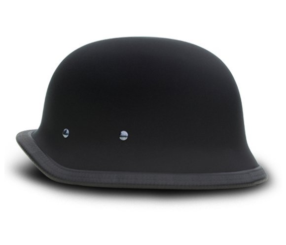 Novelty Motorcycle Helmet - Dull Flat Black - Big German - 1005B-DH - Image 10