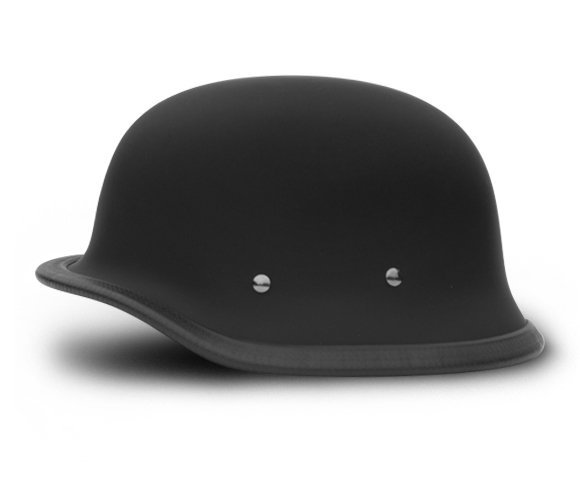 Novelty Motorcycle Helmet - Dull Flat Black - Big German - 1005B-DH - Image 11