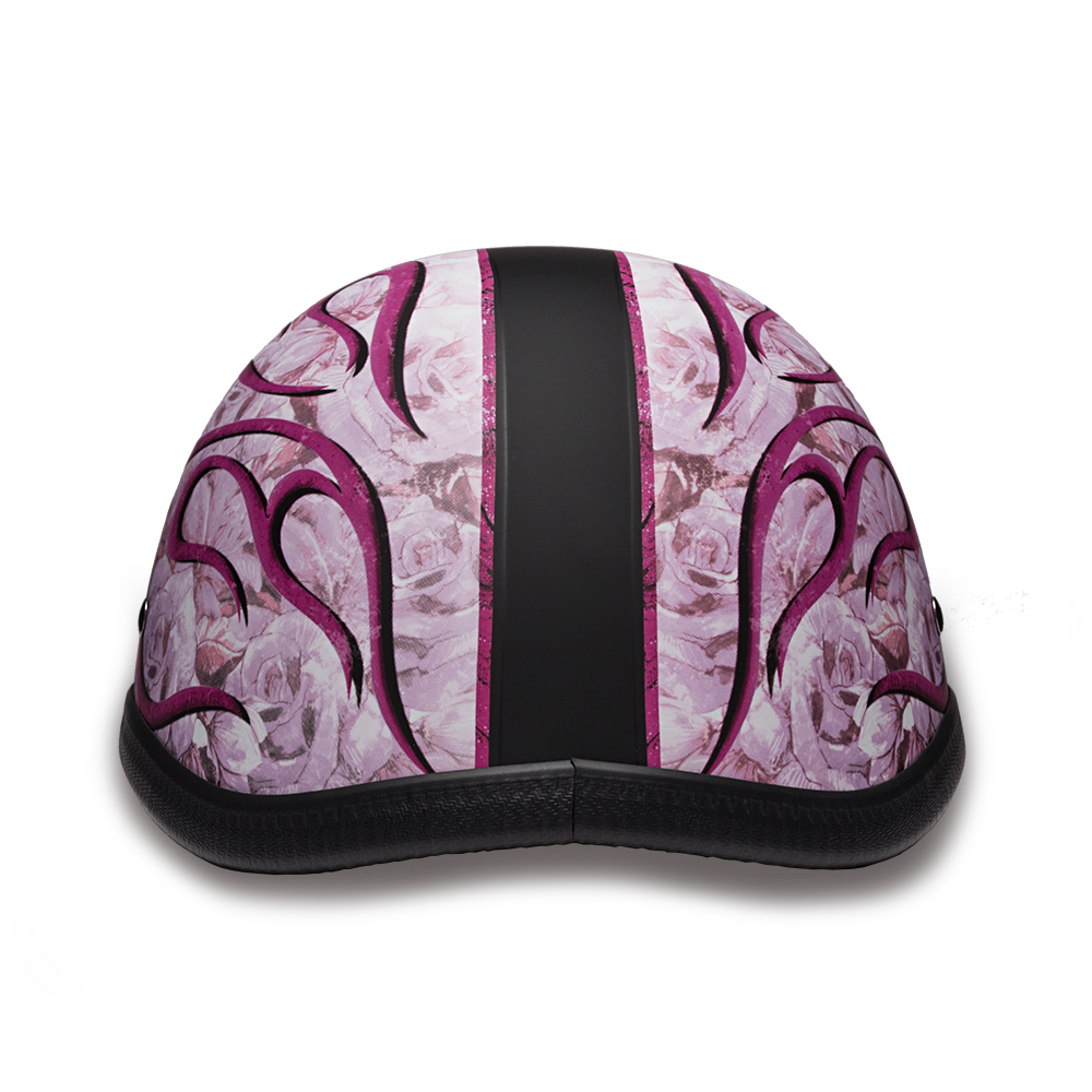 Novelty Motorcycle Helmet - Pink Flames - Eagle Shorty - 6002FP-DH - Image 6