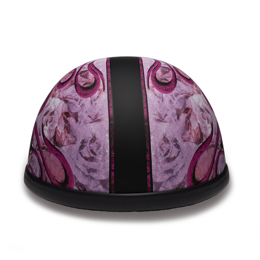 Novelty Motorcycle Helmet - Pink Flames - Eagle Shorty - 6002FP-DH - Image 8