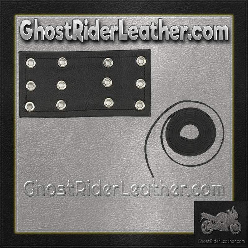 6 Inch Leather Chaps Extension with Leather Lacing - Waist Extenders - CE2-CE3-DL - Image 3
