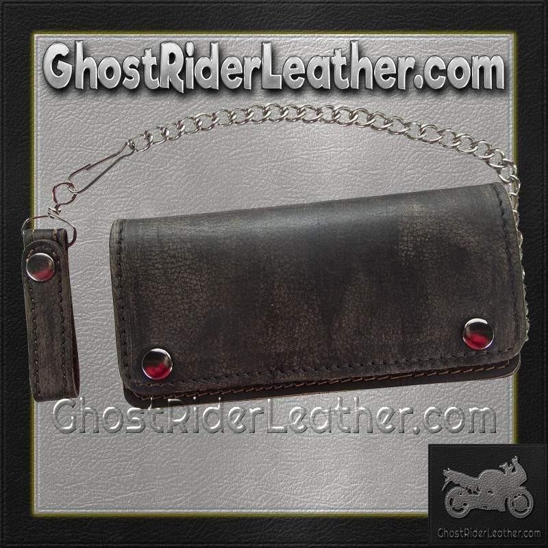 Leather Chain Wallet - Heavy Duty - Distressed Brown - AC51-12HD-DL - Image 3