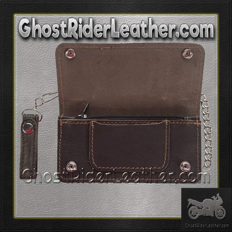 Leather Chain Wallet - Heavy Duty - Distressed Brown - AC51-12HD-DL - Image 4