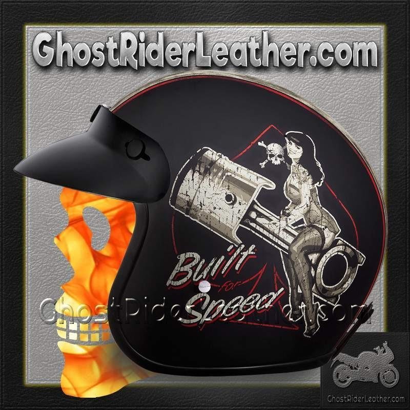 DOT Motorcycle Helmet - Built For Speed - Open Face - DC6-BFS-DH - Image 10