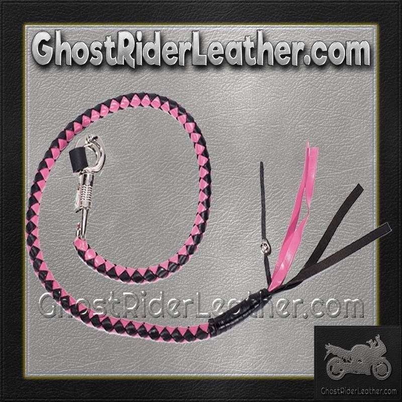 Get Back Whip - 36 Inches - Pink and Black Leather - GBW5-DL - Image 2