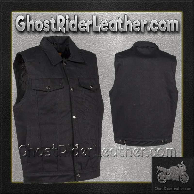 Denim Vest - Men's - Black - Snap Front - Up To 6X - Motorcycle Club - MV8020-BD-DL - Image 10