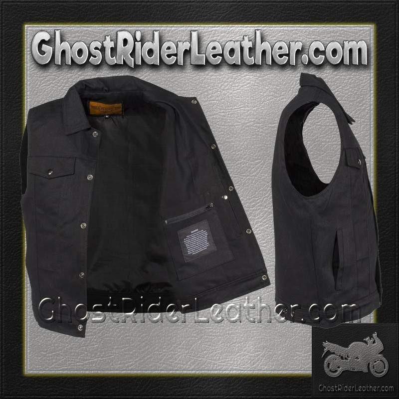 Denim Vest - Men's - Black - Snap Front - Up To 6X - Motorcycle Club - MV8020-BD-DL - Image 9
