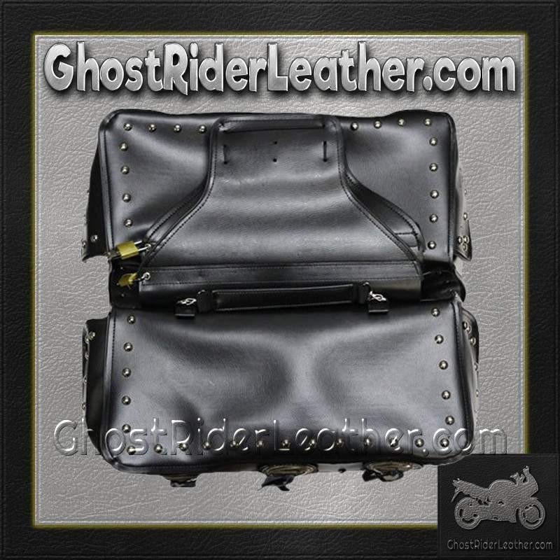 Saddlebags - PVC - Large - Conchos - Studs - Motorcycle Luggage - SD4000-PV-DL - Image 8