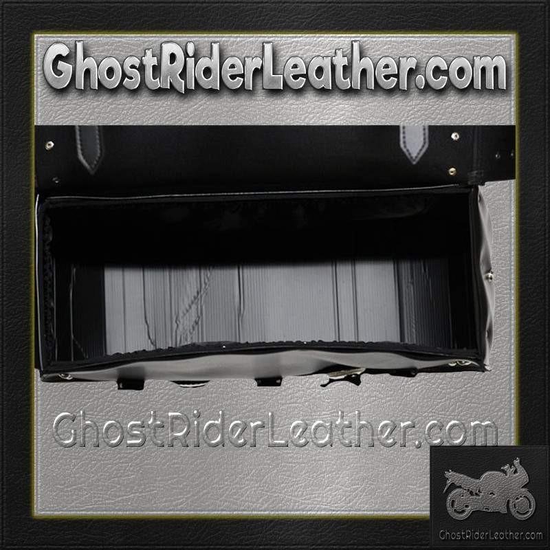 Saddlebags - PVC - Large - Conchos - Studs - Motorcycle Luggage - SD4000-PV-DL - Image 9