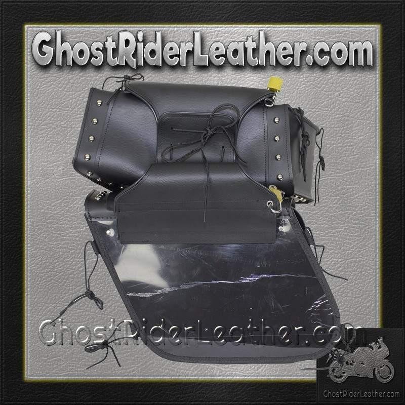 Saddlebags - PVC - Studs - Gun Pockets - Zip Off - SD4090-PV-DL - Image 9