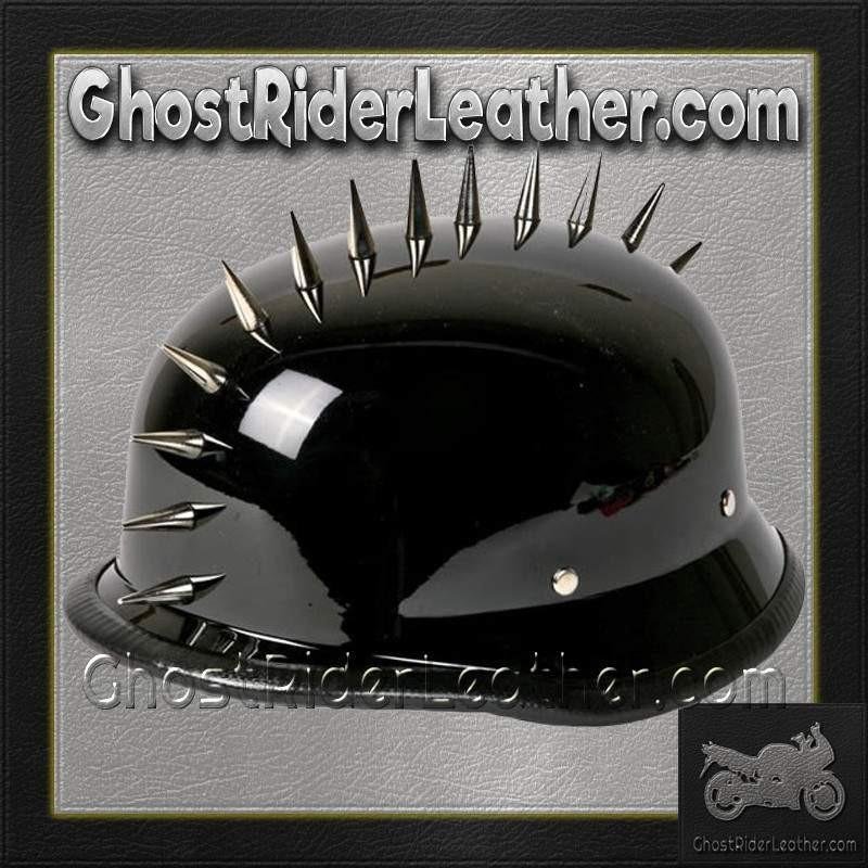 Novelty Motorcycle Helmet - Spiked - Gloss Black - German - H402-02-DL - Image 9