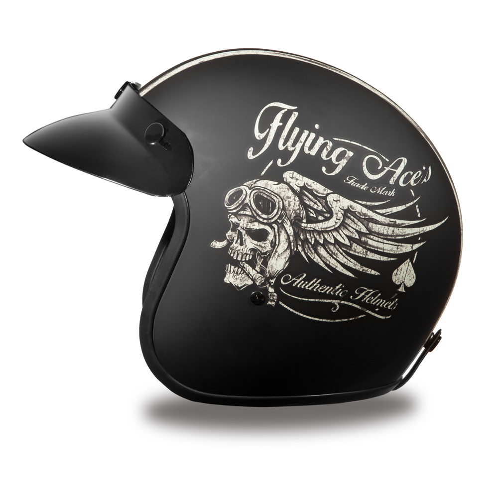 DOT Motorcycle Helmet - Flying Aces - Open Face - Cruiser - DC6-FAC-DH - Image 7