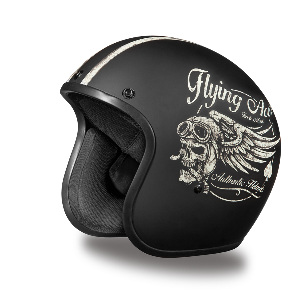 DOT Motorcycle Helmet - Flying Aces - Open Face - Cruiser - DC6-FAC-DH - Image 4