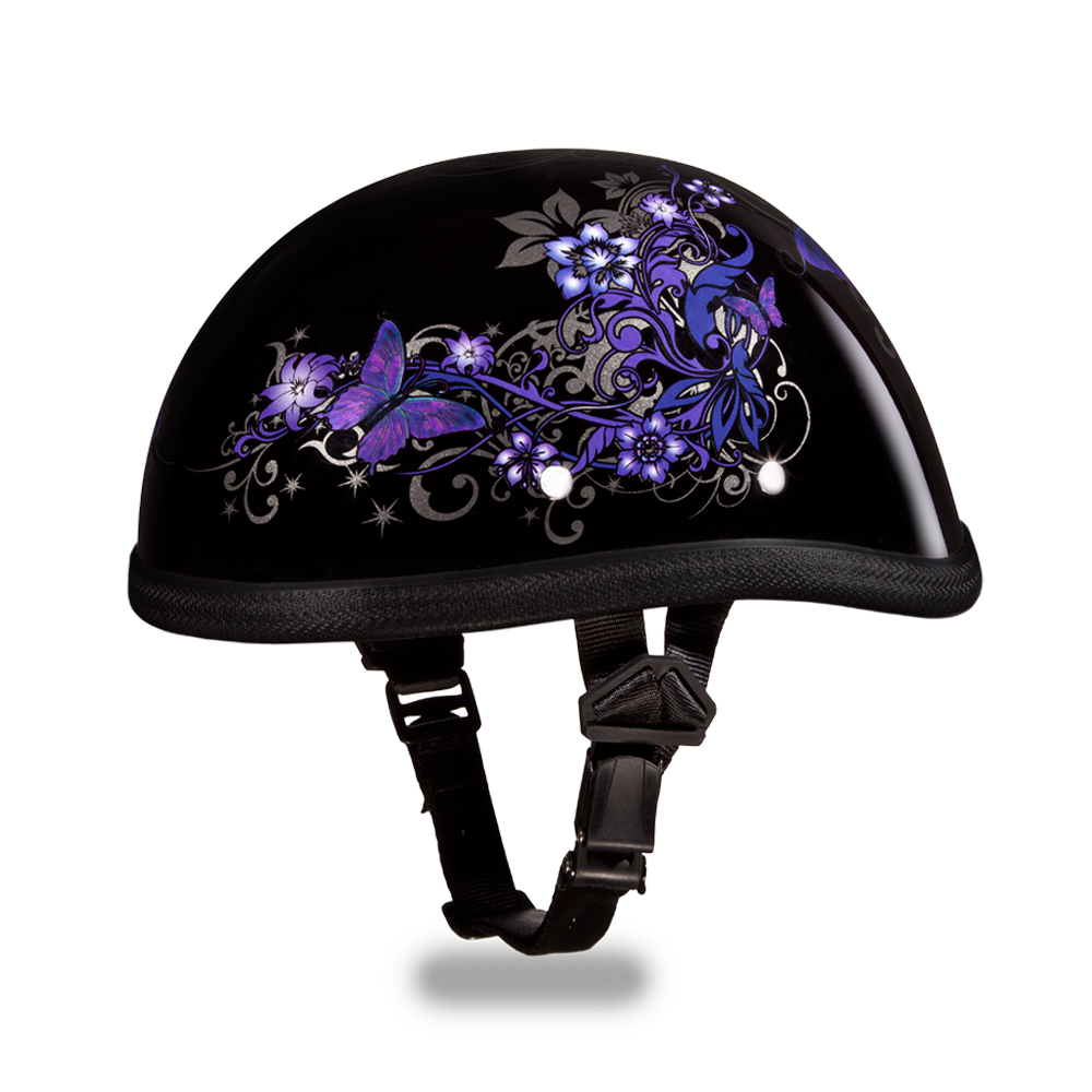 Novelty Motorcycle Helmet - Butterflies - Eagle Shorty - 6002B-DH - Image 2