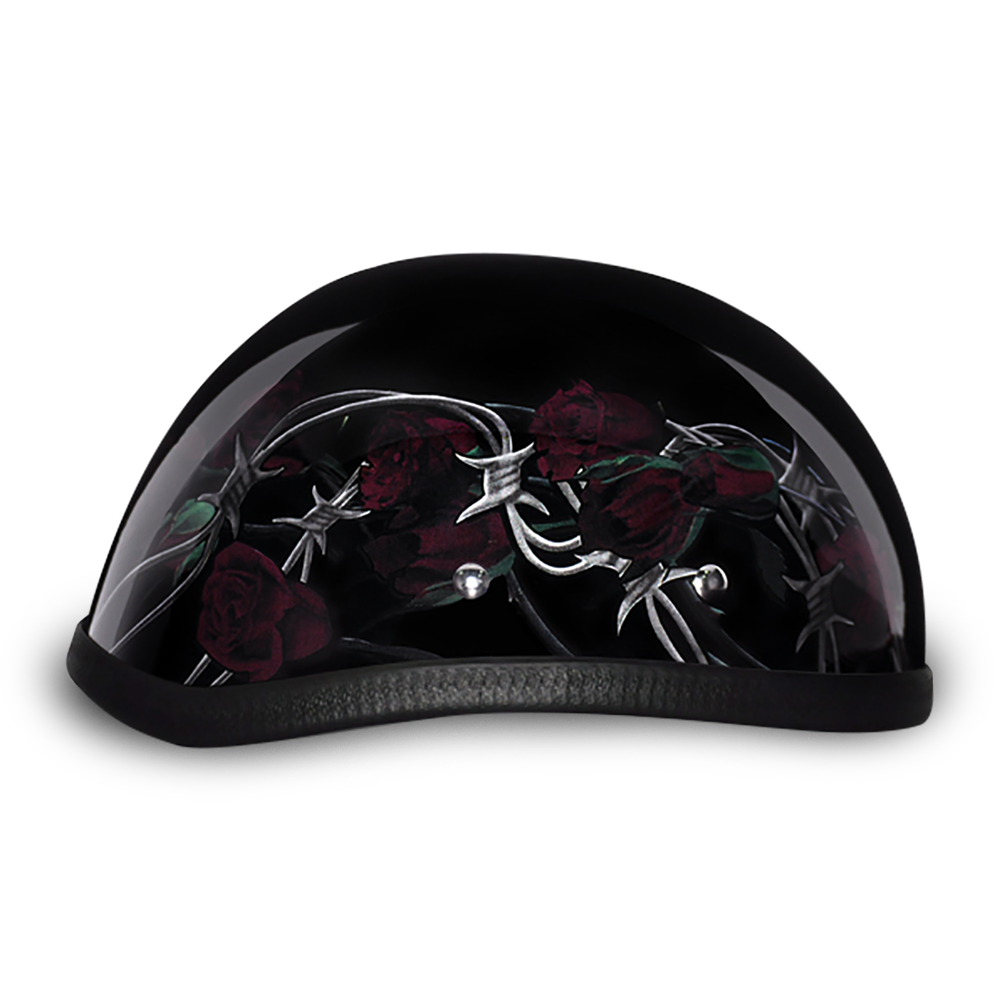 Novelty Motorcycle Helmet - Barbed Roses - Eagle Shorty - 6002BRO-DH - Image 6