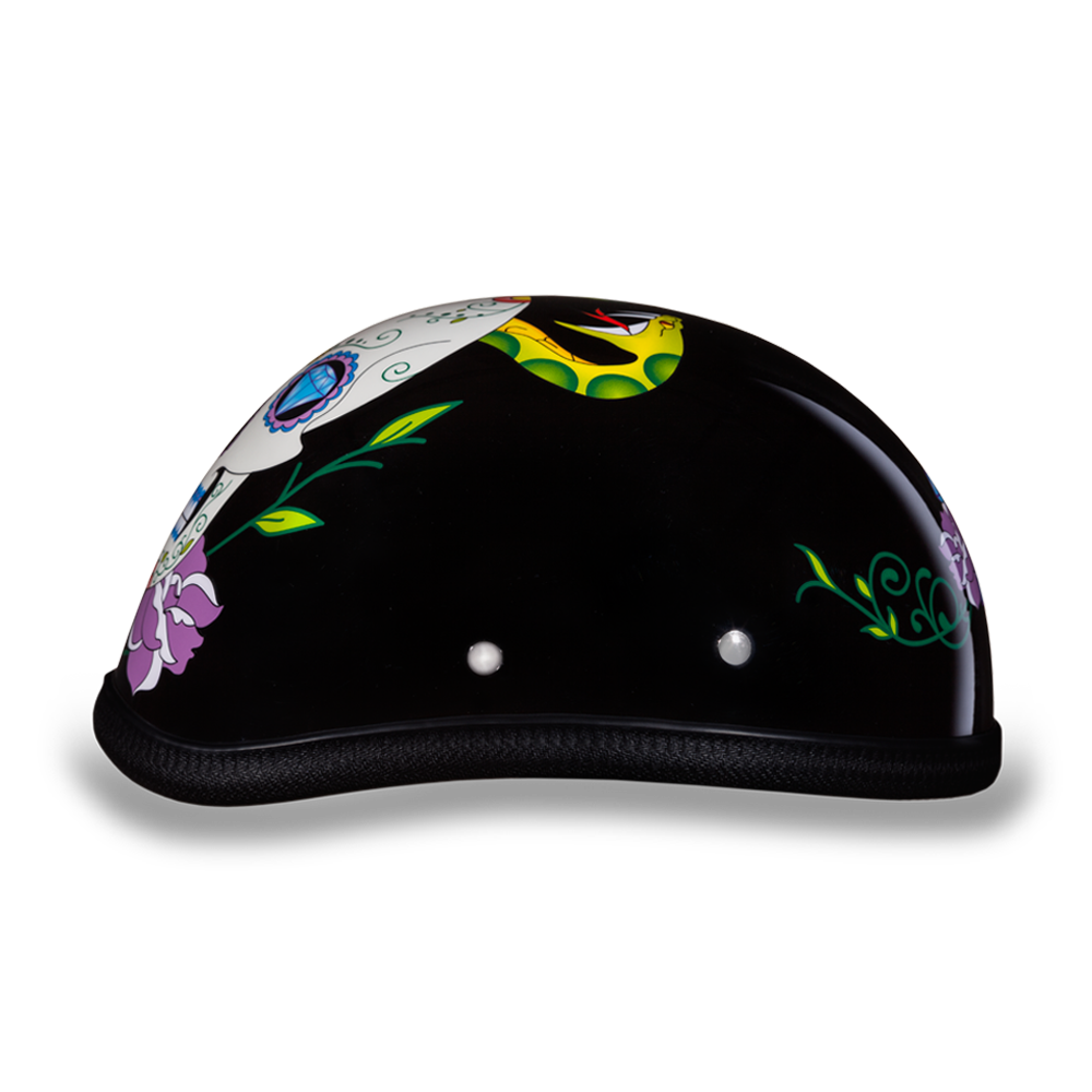 Novelty Motorcycle Helmet - Diamond Sugar Skull - Eagle Shorty - 6002DS-DH - Image 4