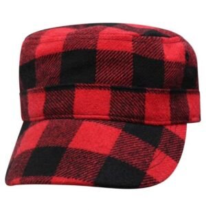 Buffalo Plaid - Fatigue Cap - Red and Black - SKU 68PLD-FBP-DS