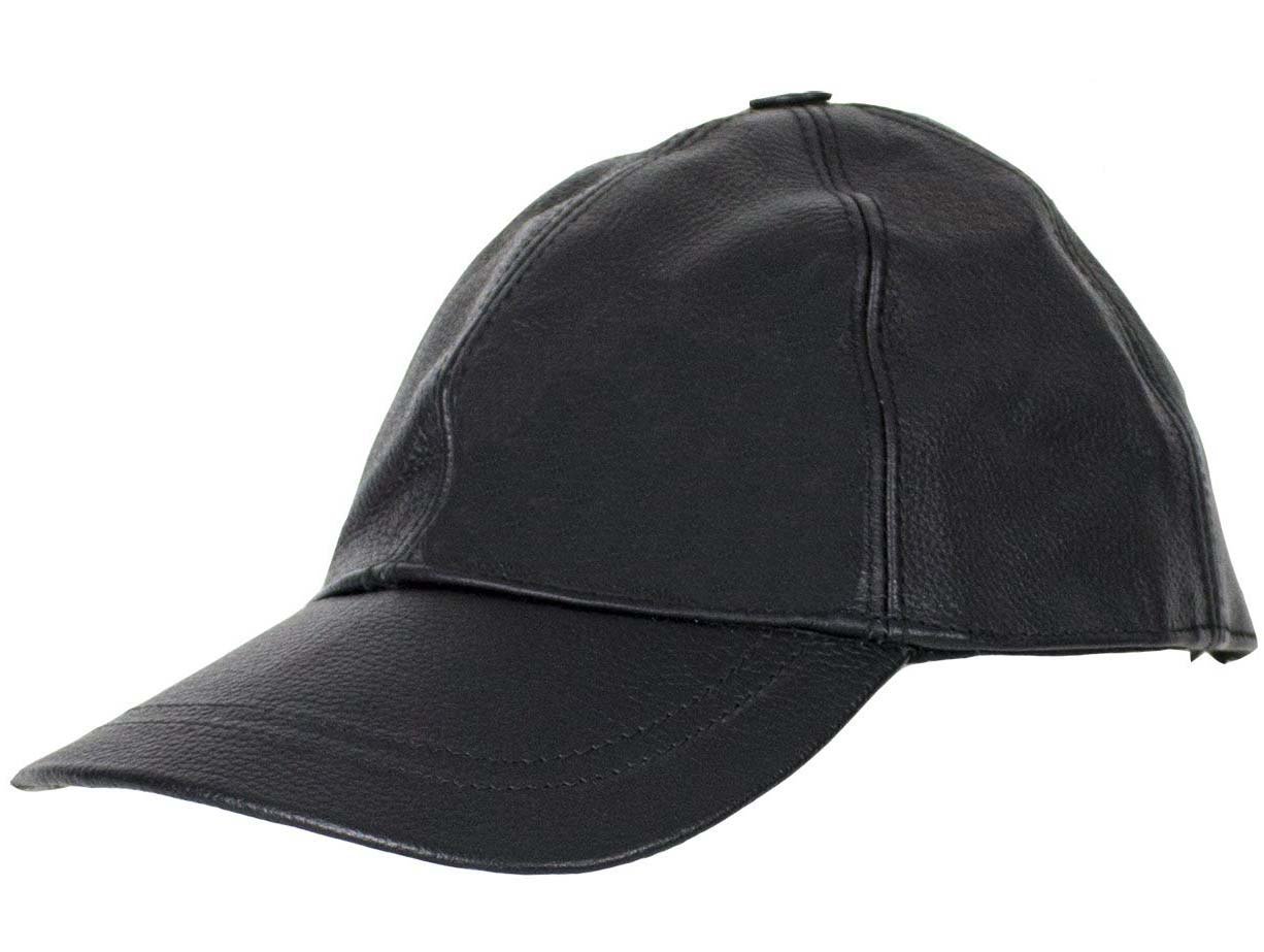 Leather Baseball Cap - Unisex - Adjustable Back - Biker - AC006-DL - Image 4