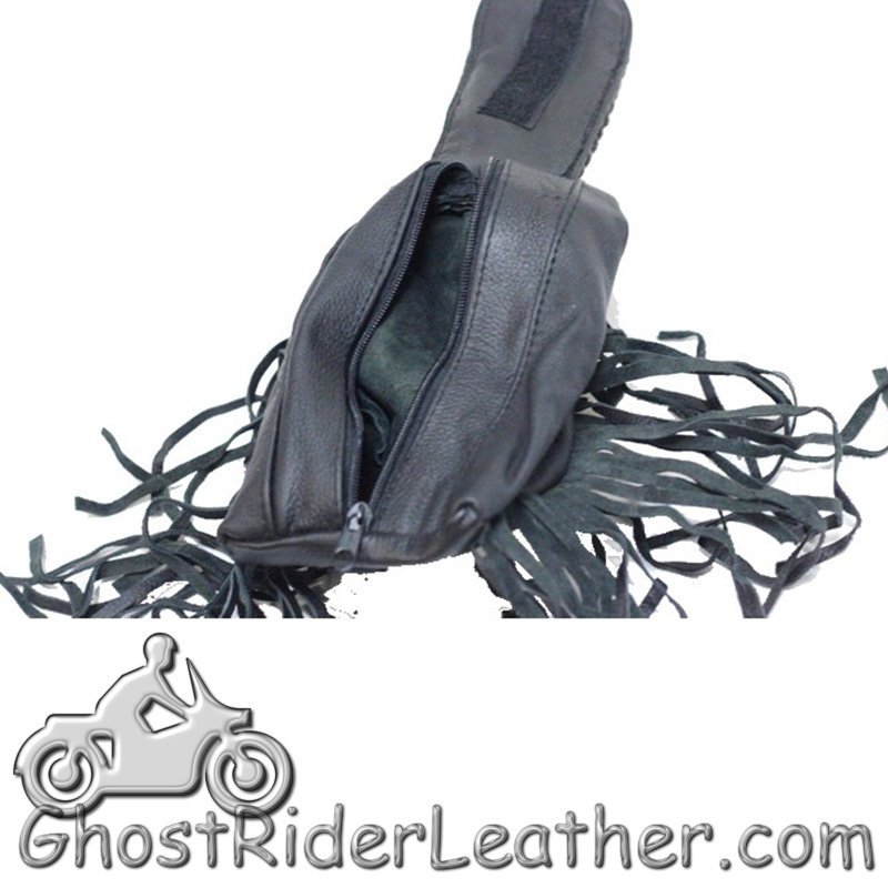 Leather Folding Pouch - Cobra - Fringe - Belt Bag - Motorcycle - AC1007-DL - Image 4