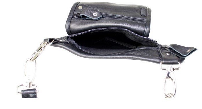 Leather Thigh Bag - Gun Pocket - Black - Studs - Motorcycle - AC1029-11-DL - Image 4