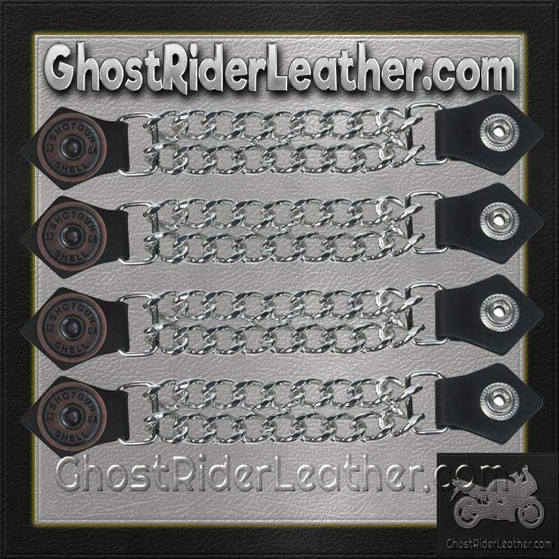 Set of Four Shotgun Shell Vest Extenders with Chrome Chain - AC1045-DL - Image 2
