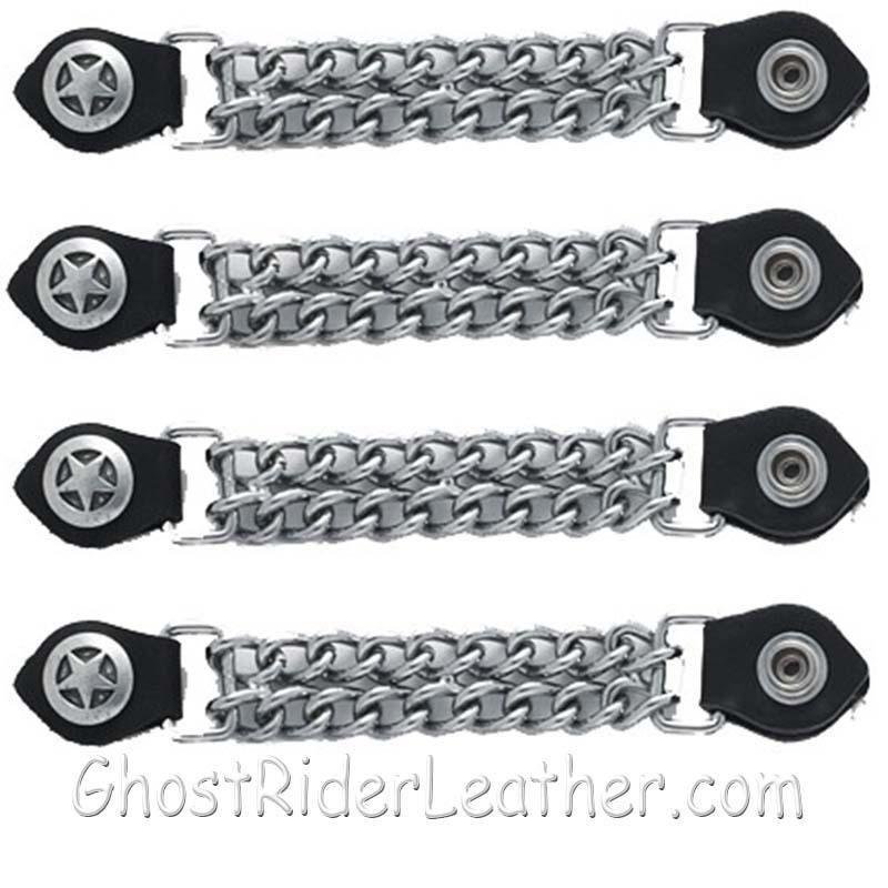 Set of Four Police Star Vest Extenders with Chrome Chain - AC1063-DL - Image 2