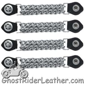 Set of Four Police Star Vest Extenders with Chrome Chain - AC1063-DL