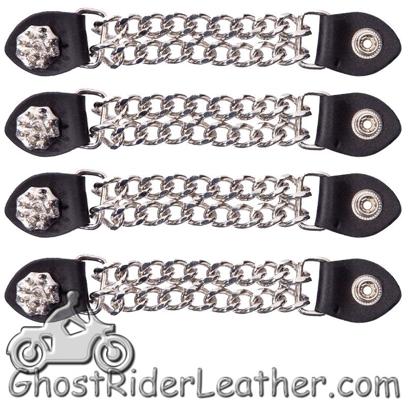 Set of Four Spike Design Vest Extenders with Chrome Chain - AC1081-DL
