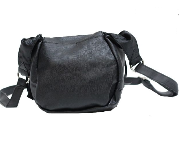 Black Leather Handbag - Black Rose - Fringe - Small Purse - AC2008-LEATHER-DL - Image 2