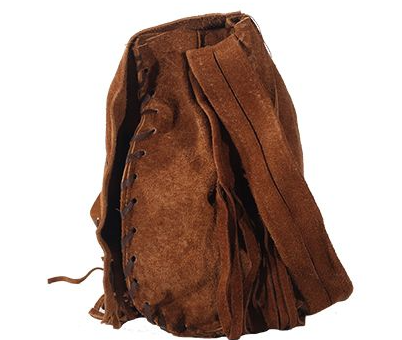Brown Suede Leather Purse - Peace Sign - Fringe - Handbag - AC2050-DL - Image 6