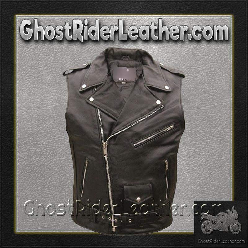 Classic Style Sleeveless Motorcycle Vest - Jacket - SKU AL2012-AL - Image 2