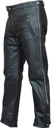 Leather Chap Pants - Men's - Zipper Pockets - Motorcycle - AL2510-AL