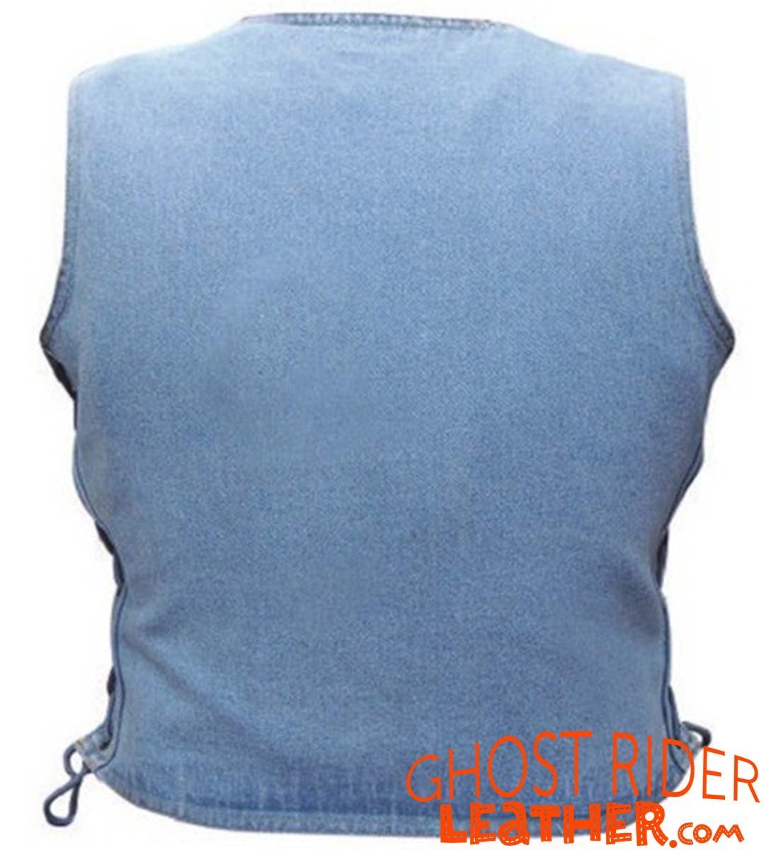 Denim Vest - Women's - Blue - Side Laces - Gun Pockets - AL2980-AL - Image 9
