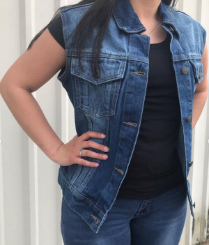 Blue Denim Vest - Women's -  Rub Off Front and Back - AL2991-AL