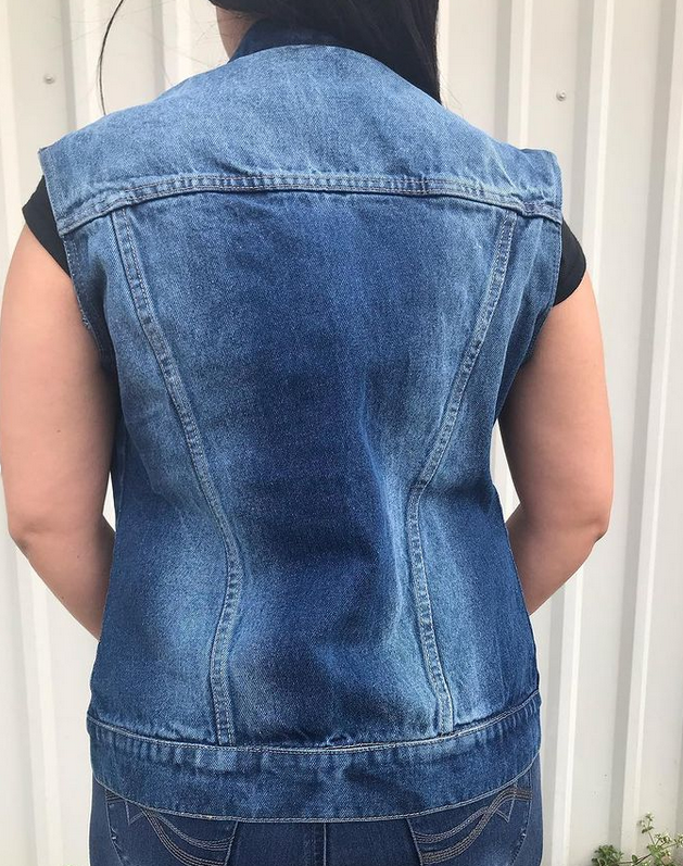 Blue Denim Vest - Women's - Rub Off Front and Back - AL2991-AL - Image 4