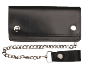 Leather Chain Wallet - 6 Inch Bifold - Biker - Motorcycle - AL3201-AL