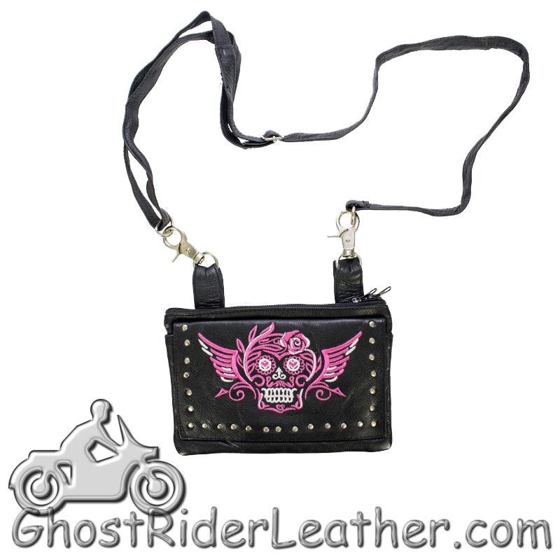 Belt Bag - Naked Leather - Pink Sugar Skull - Handbag - BAG35-EBL19-PINK-DL - Image 3