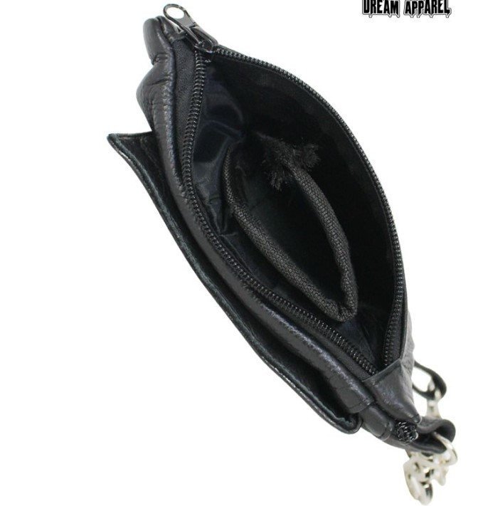 Leather Belt Bag - Lime Green - Gun Pocket - Flying Skull Design - Handbag - BAG36-EBL10-LIME-DL - Image 3