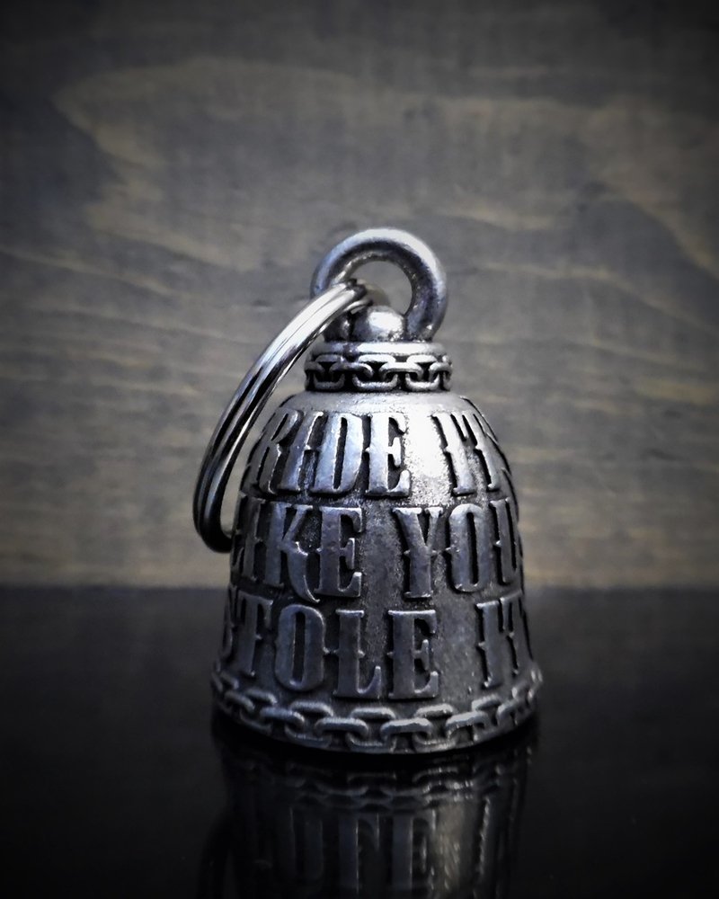 Motorcycle Ride Bell - Made In USA - Ride It Like You Stole It - Pewter - BB27-DS - Image 2