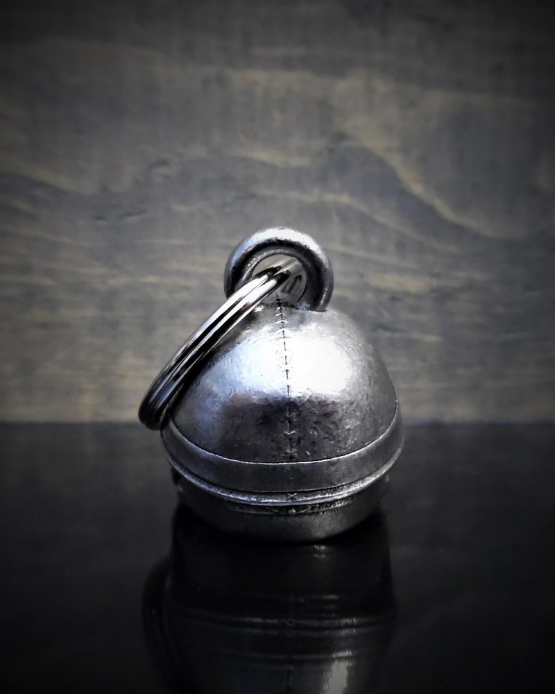 Motorcycle Helmet Skull - Pewter - Motorcycle Ride Bell - Made In USA - SKU BB30-DS - Image 2
