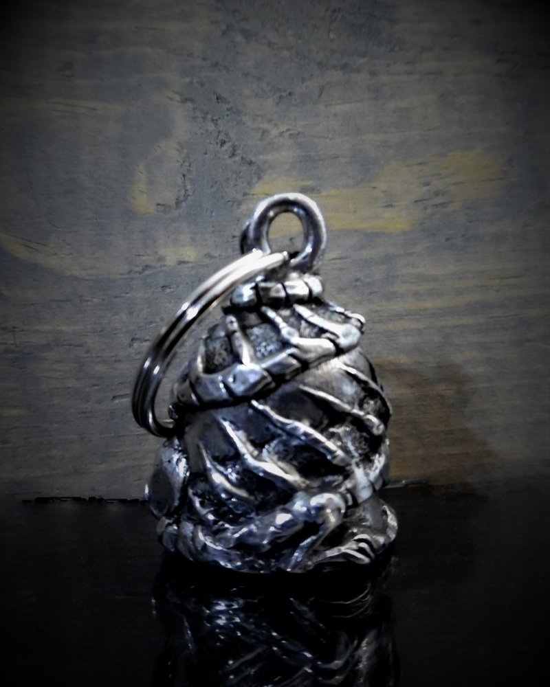 Skull Dragon - Pewter - Motorcycle Spirit Bell - Made In USA - SKU BB55-DS - Image 2