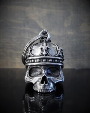 King Skull - Pewter - Motorcycle Gremlin Bell - Made In USA - SKU BB57-DS